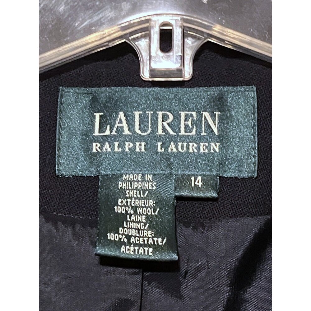 Vintage Lauren Ralph Lauren  Blazer 14 Gold Crown Crest Rugby Preppy 100% Wool - Picture 7 of 10